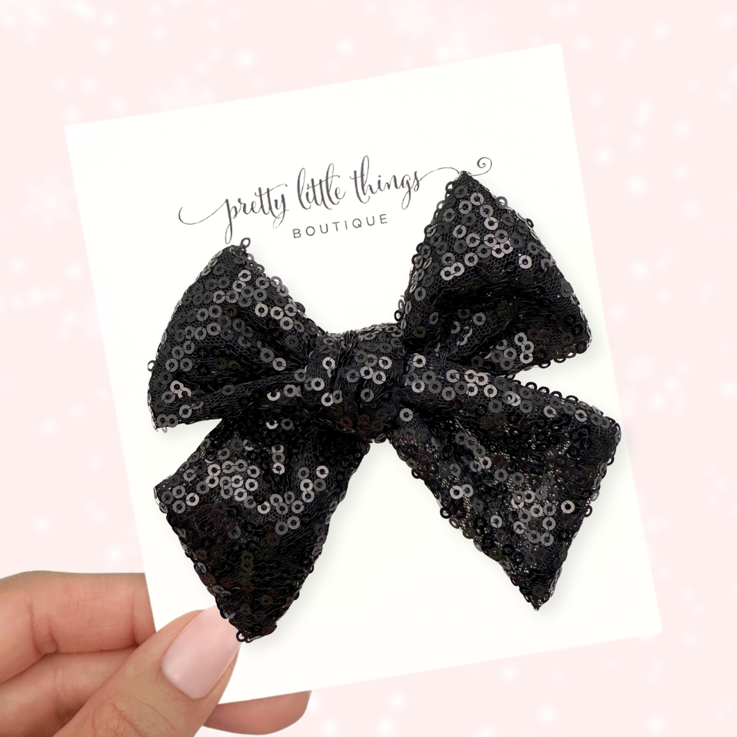 Glam Holiday Sequin - Black - 5”