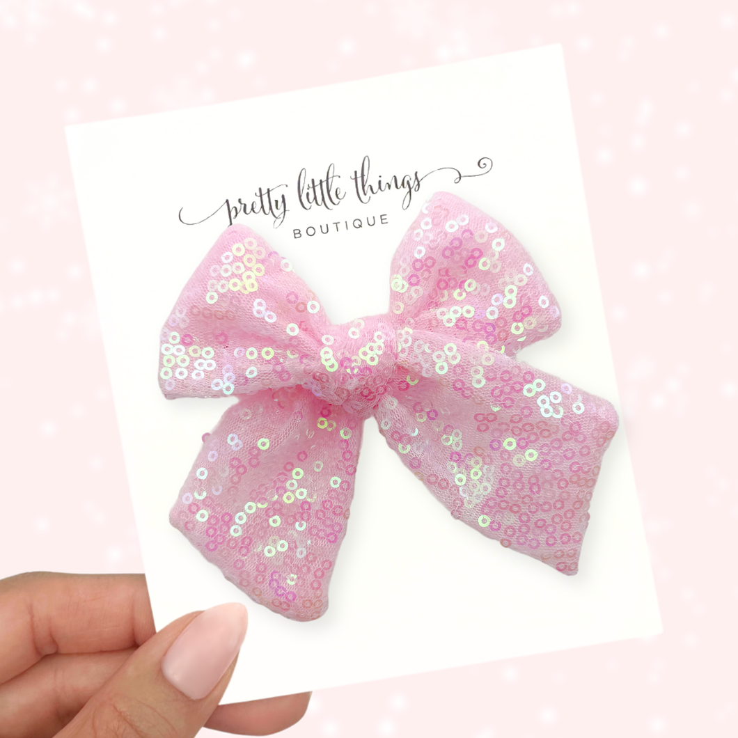 Glam Holiday Sequin - Iridescent Pink - 5”