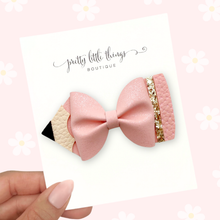 Load image into Gallery viewer, Pencil Bow - Pink - 3.5"
