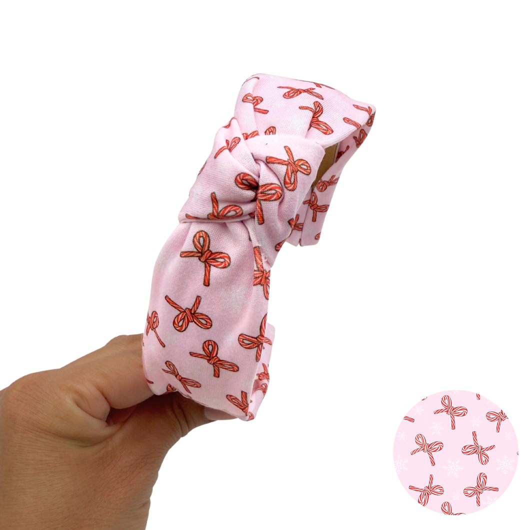 Candy Cane Bows - Knot Headband (Parcel Shipping Only)