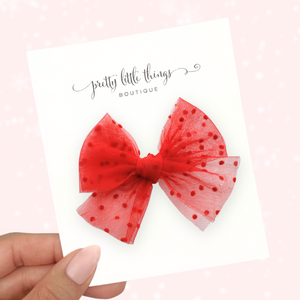 Red Dots - Tulle - 3.5”