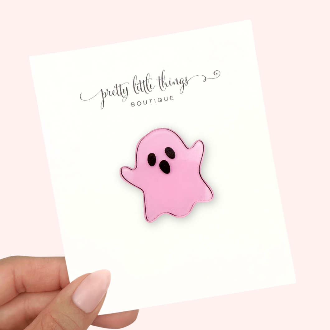 Pink Ghost - Acrylic Clip (3 for $10)