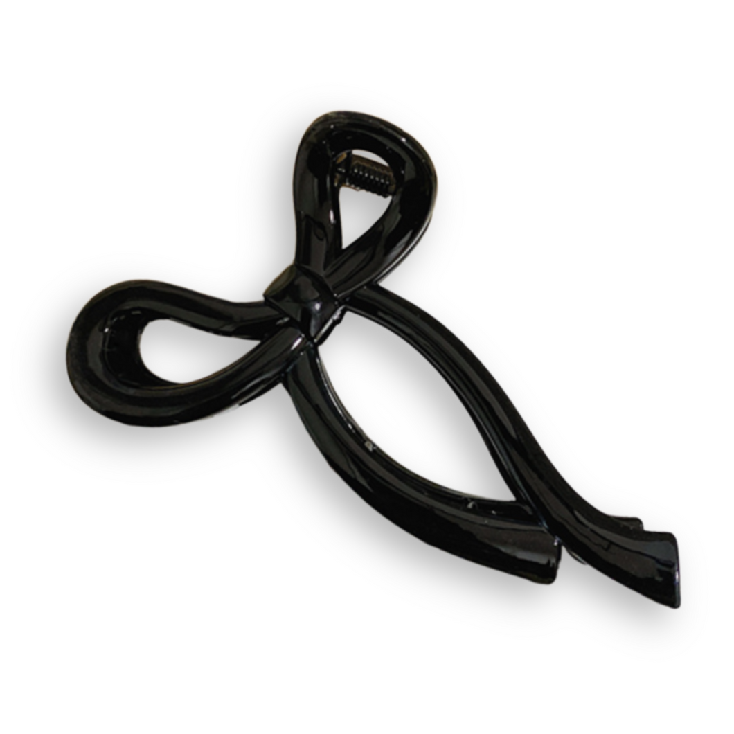 Large Bow - Black - Claw Clip (parcel shipping only) - 2.5” x 4”