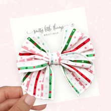 Load image into Gallery viewer, Very Merry Stripes - Fable Bow - 4”
