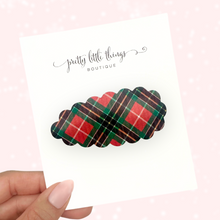 Load image into Gallery viewer, Green and Red Plaid - Snap Clip - 3 for $10
