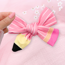 Load image into Gallery viewer, Pencil Perfection - Pink - Handtied Bow
