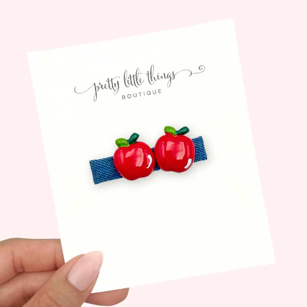 Apples on Denim - Bar Clip