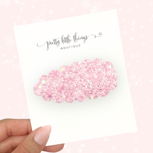 Light Pink Glam Glitter  - Snap Clip - 3 for $10