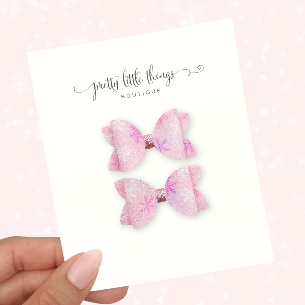 Pink Snowflake - Corrina 1.72” Pigtails