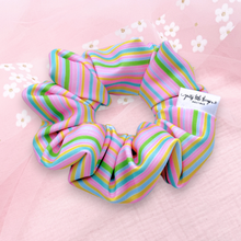 Load image into Gallery viewer, Colorful Stripe  - Scrunchie (Child) - 3 for $30

