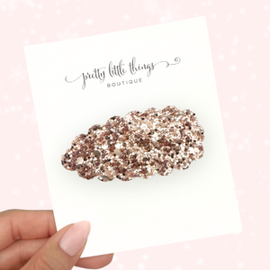 Bronze Gold Glam Glitter  - Snap Clip - 3 for $10