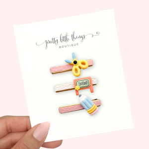 Ready for School - Gold Bar Clip - Set of 3