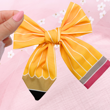Load image into Gallery viewer, Yellow Pencil - School Girl Bow - 4.5”
