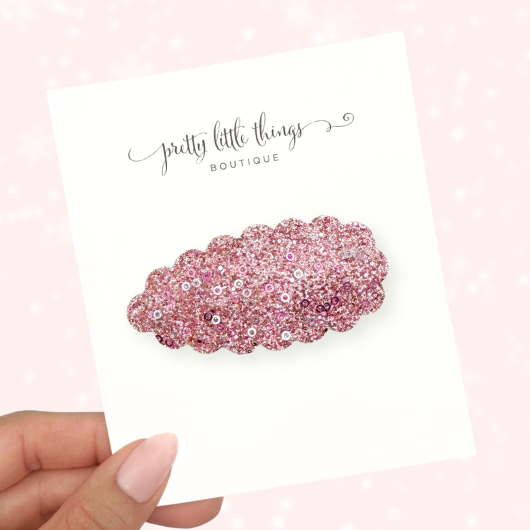 Pink Shimmer  - Snap Clip - 3 for $10