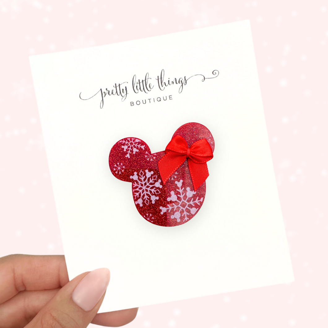 MM Silhouette Red Snowflake - Acrylic Clip - 2