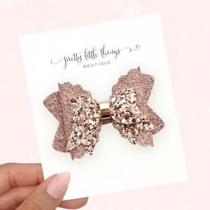 Bronze Glam Bow - 3.5"