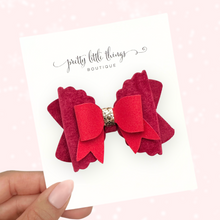 Load image into Gallery viewer, Red Velvet Bow - 3.5&quot;
