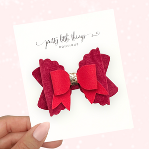 Red Velvet Bow - 3.5"