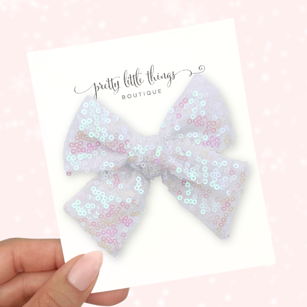 Glam Holiday Sequin - Iridescent White - 5”