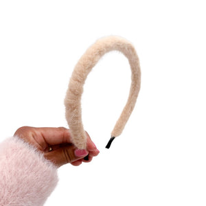 Furry Headband - Beige