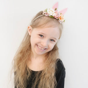 Bunny Floral Crown - Purple - Nylon Headband