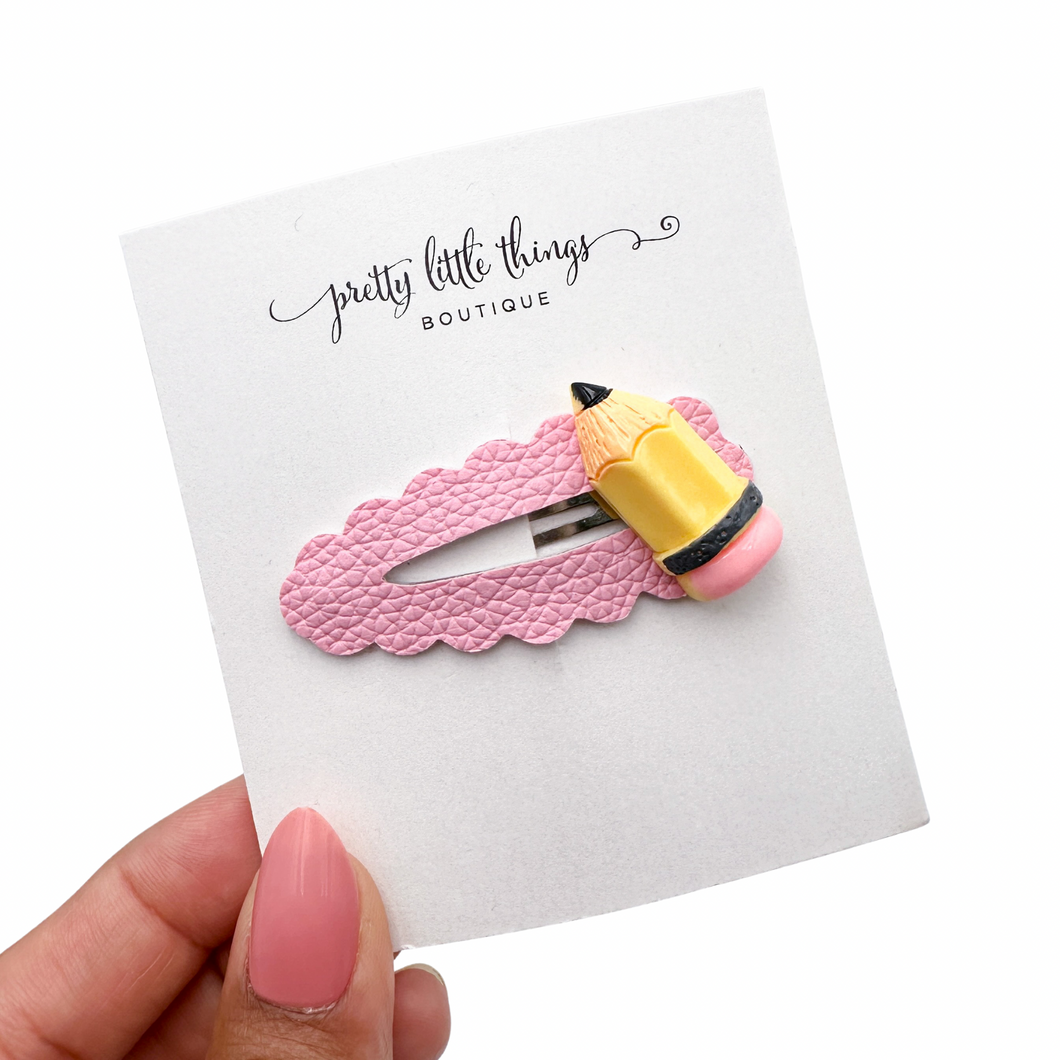 Pink Pencil - Open Snap Clip