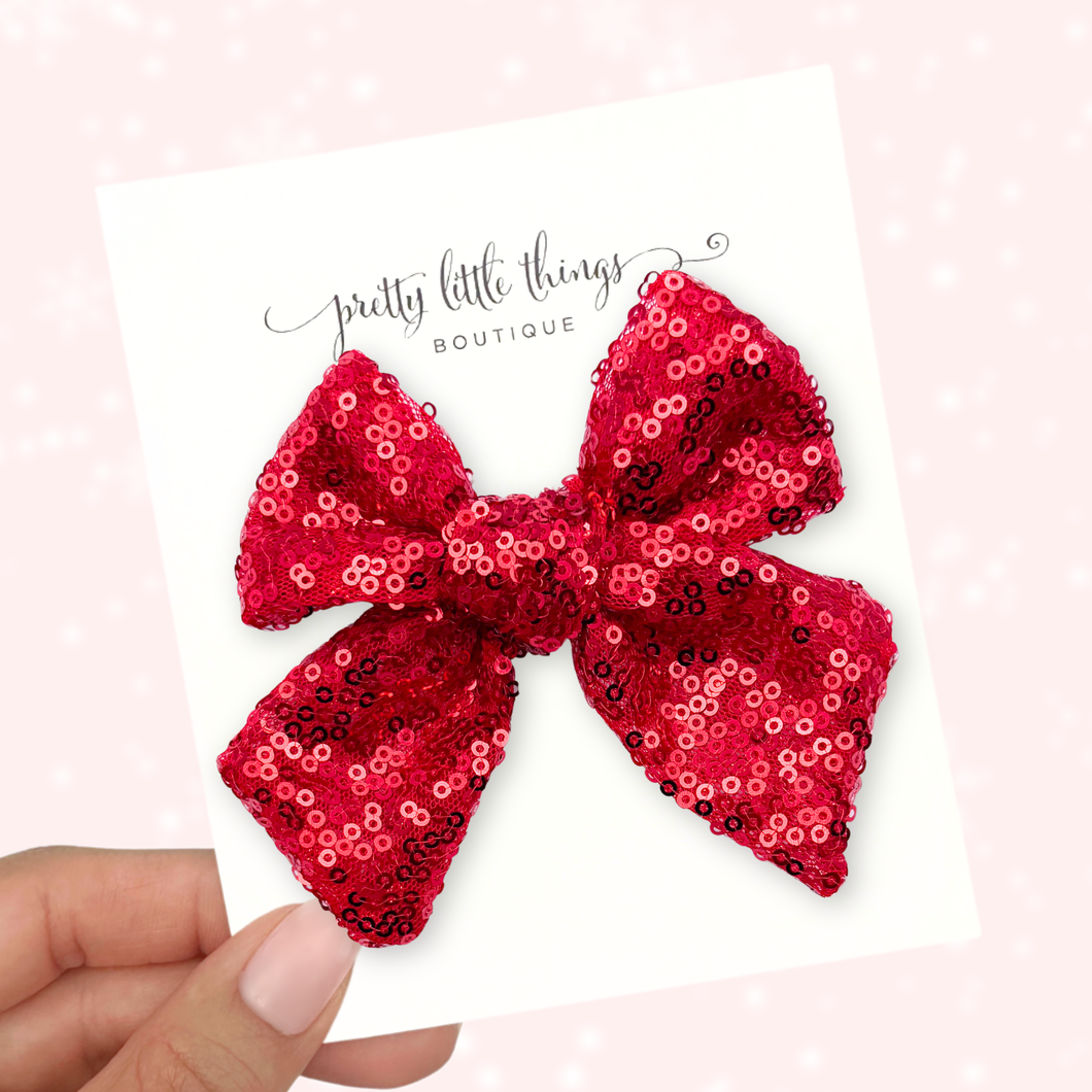 Glam Holiday Sequin - Red - 5”