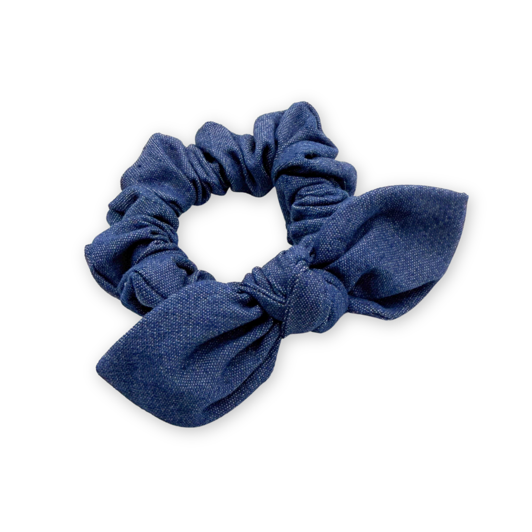 Bunny Ear Denim - Dark - Scrunchie