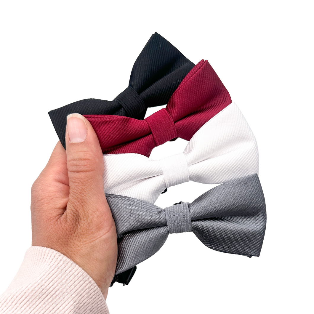 Silky Ribbed Bow Tie - 4”