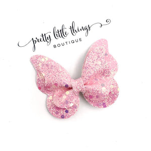 Butterfly - Dark Pink Glitter - 3”