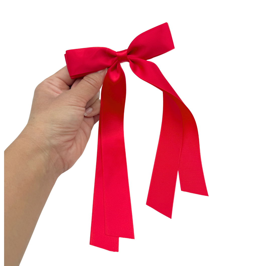 Silk Ribbon Bow - Red - 5”