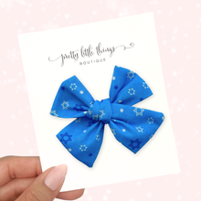 Load image into Gallery viewer, All is Bright - Hanukkah - Nola Handtied Bow 3.75”
