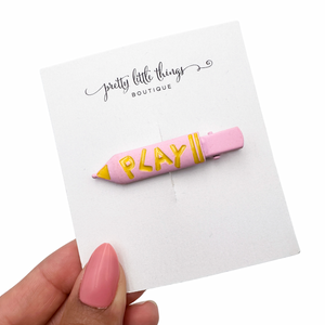 Playful Crayon - Light Pink - 4.5 cm Clip