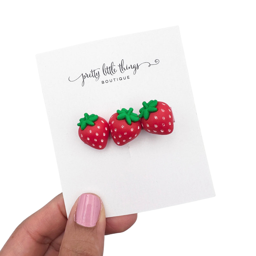 Strawberry Trio - 4.5cm Bar Clip