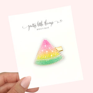 Oversized Crystal Watermelon - 3cm Bar Clip