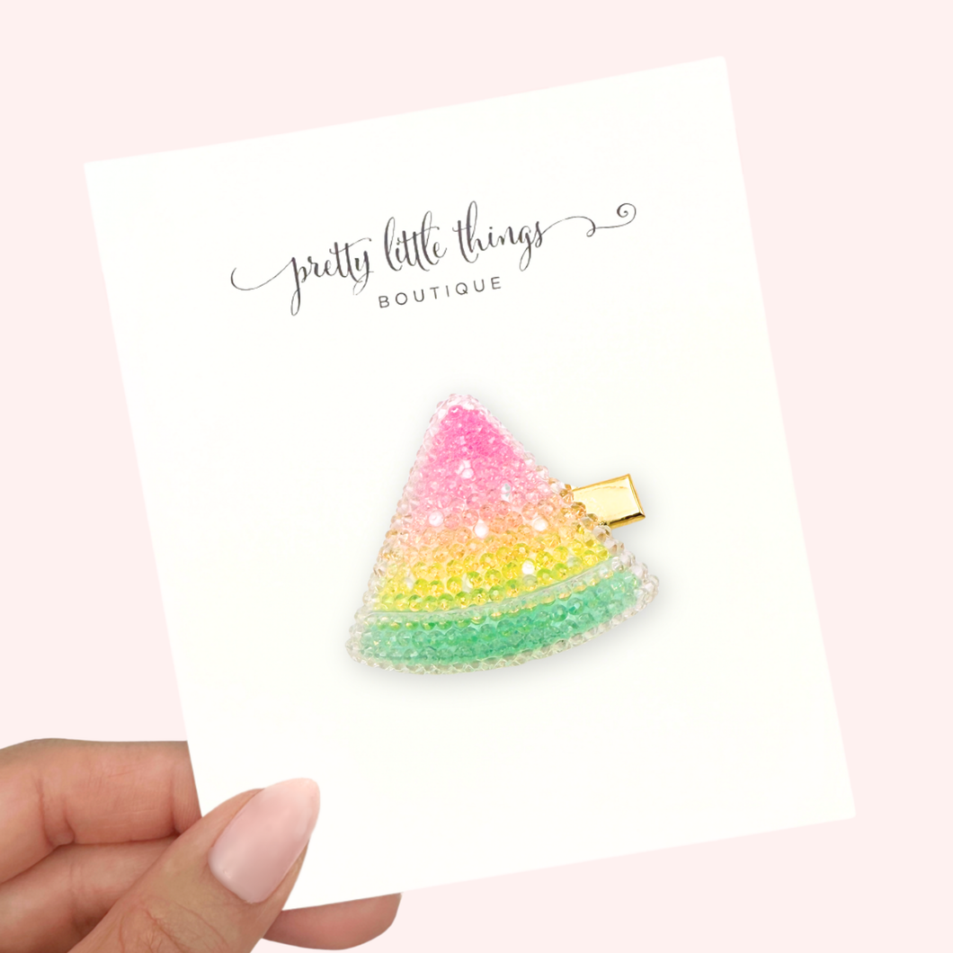 Oversized Crystal Watermelon - 3cm Bar Clip