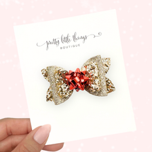 Load image into Gallery viewer, Present Bow - Red/Gold - Liya 2.5”
