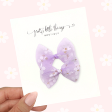 Load image into Gallery viewer, Tulle Daisies - Purple - Pigtail Set
