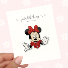 Load image into Gallery viewer, MM Red w/ Glitter - Acrylic Clip (3 for $10)
