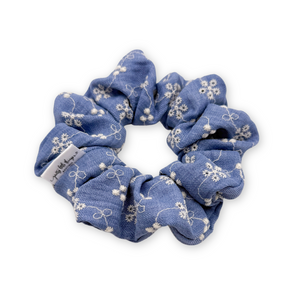 Embroidered Denim- Scrunchie (Adult) - 3 for $10