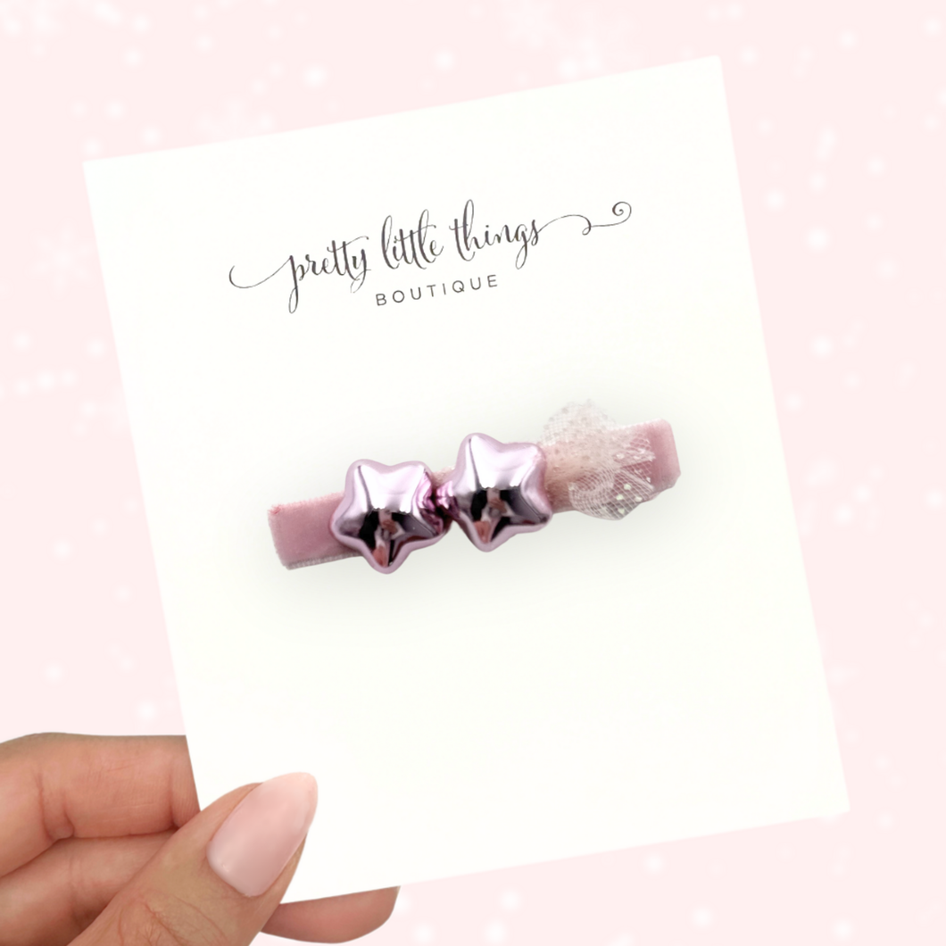 Pink Shooting Star- 5.5cm Bar Clip