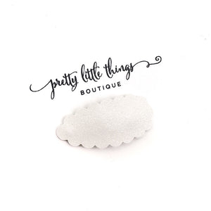 White Shimmer - Snap Clip 2.25” (3 for $10)