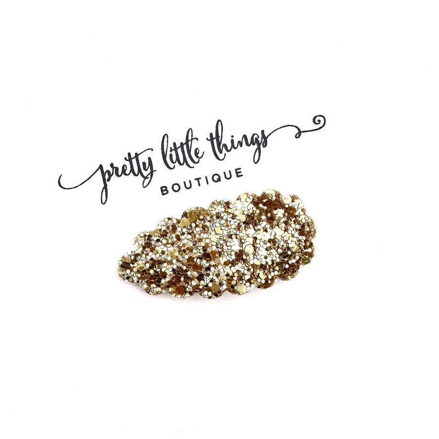 24k Gold Glitter - Snap Clip 2.25” (3 for $10)