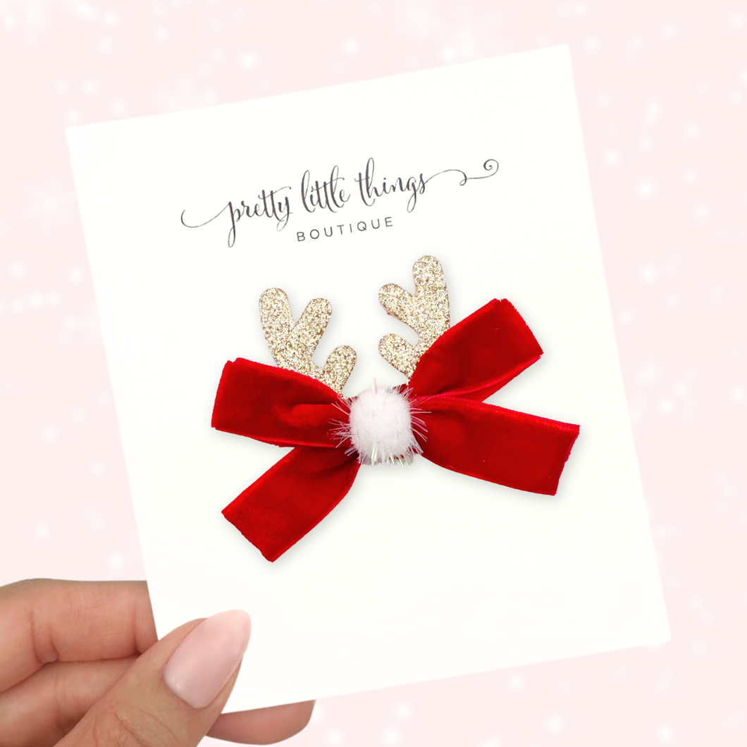 Red Ribbon Reindeer - 3”