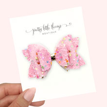 Load image into Gallery viewer, Confetti Tulle Celebration Bow - Pink - Liya 3”
