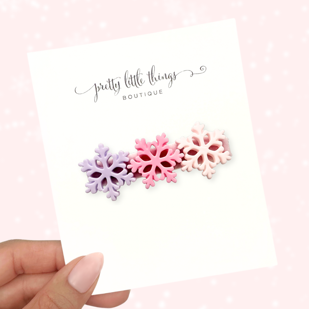 Snowflake Trio - Bar Clip 5.5cm