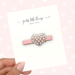 Pearl Heart - 4.5cm Bar Clip