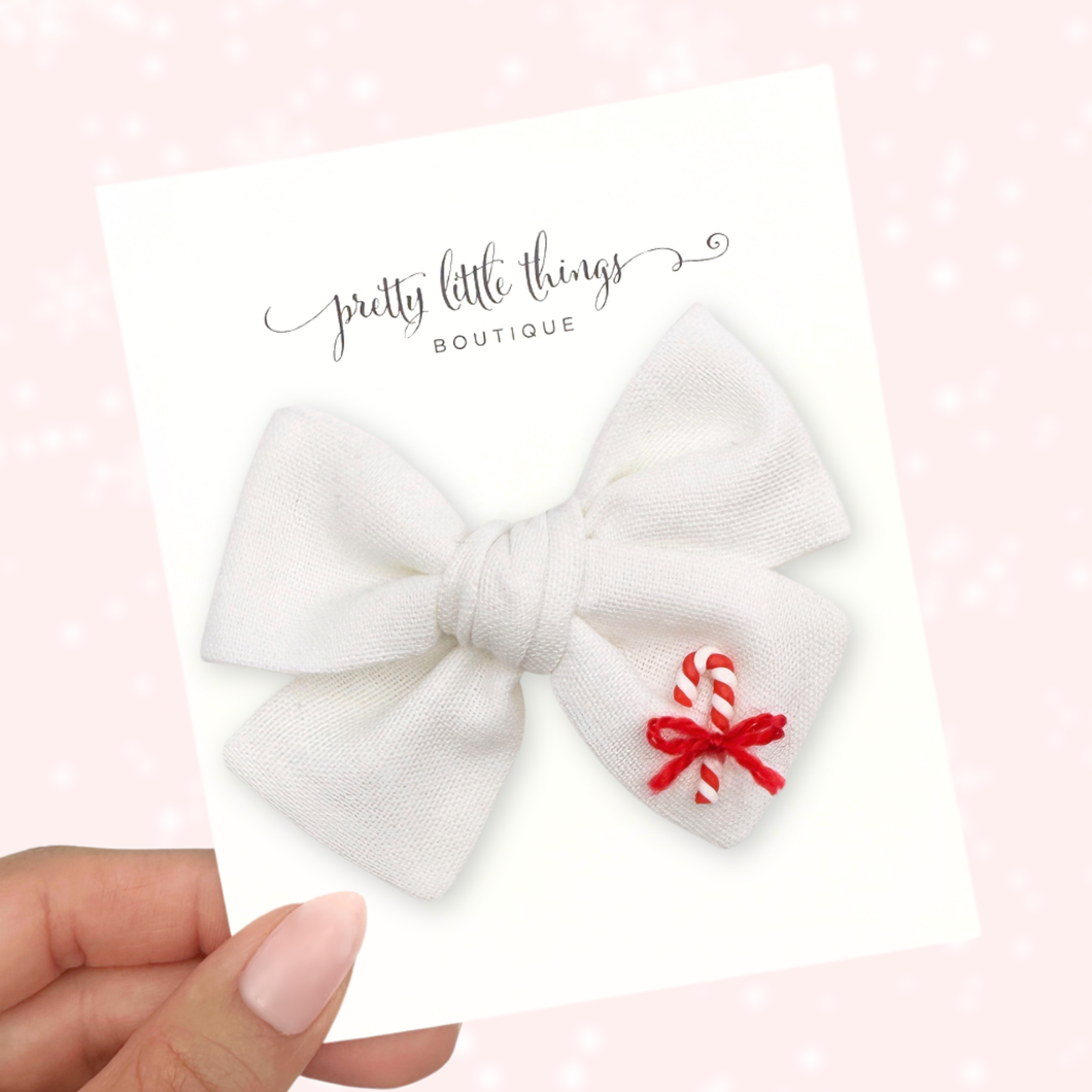 Candy Cane Delight - Nola Handtied Bow 3.75”