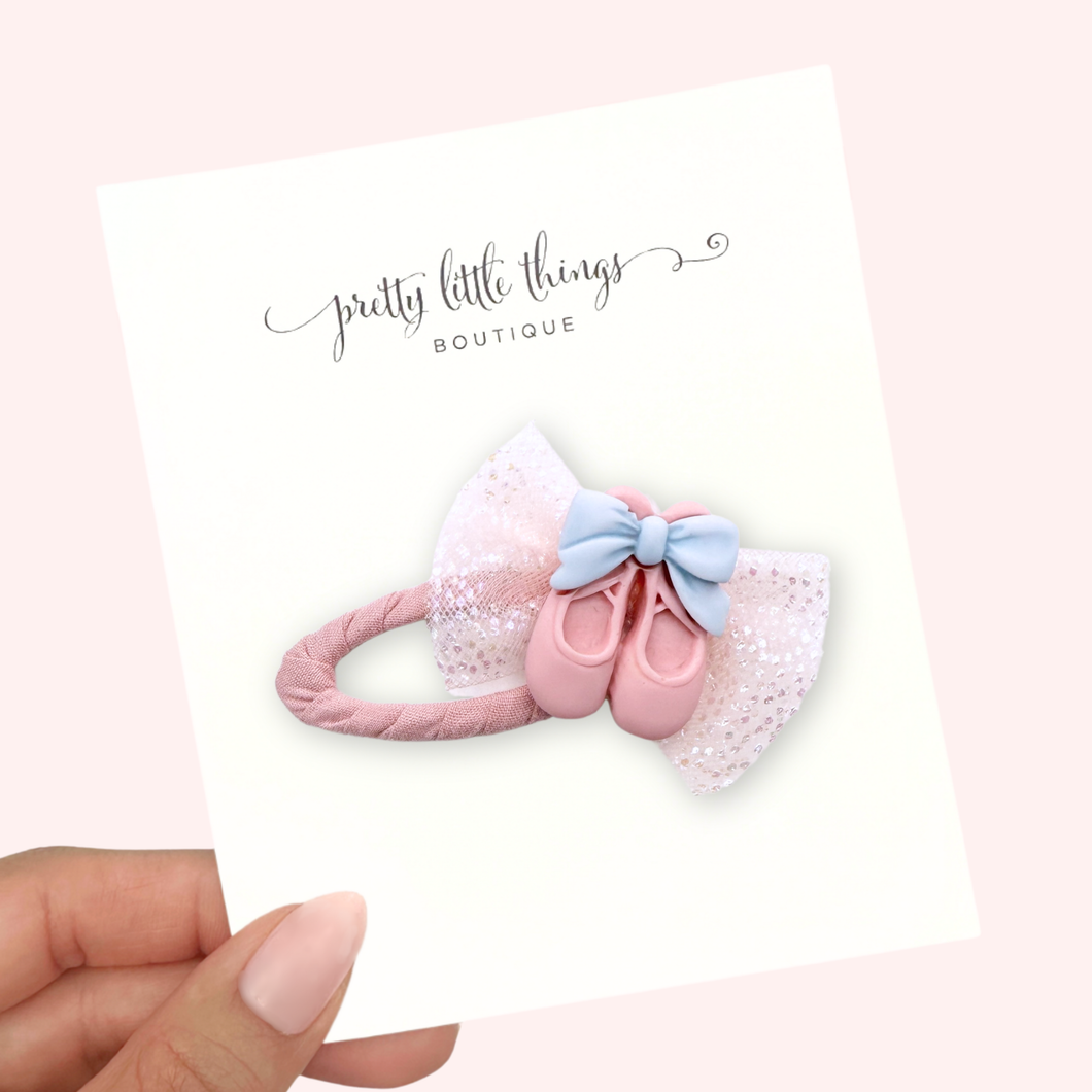 Pink/Blue Ballet Shoes - Open Snap Clip