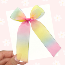Load image into Gallery viewer, Rainbow - Long Tailed - Ribbon Bow
